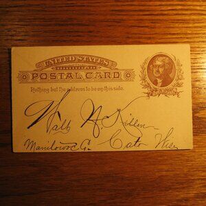 April 11th 1887 - 1 cent post card  from Baldwin & Killen Real Estate